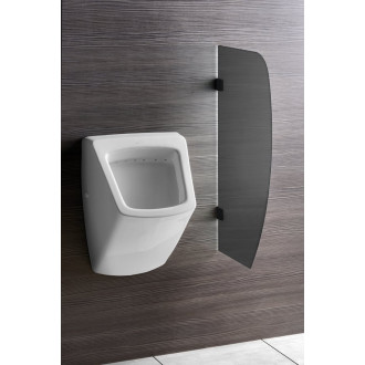 Dělící stěna mezi urinály 40x80 cm, tmavé sklo, černá mat 2502-06