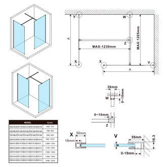 ESCA čiré sklo 1067x2100mm ES1011
