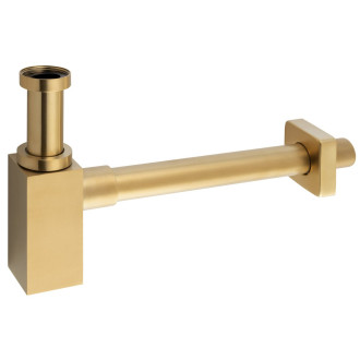 Umyvadlový sifon 5/4", odpad 32mm, hranatý, zlato mat SI419