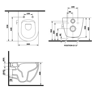 INFINITY CLEANWASH závěsná WC mísa Rimless, baterie a bidet. sprška,  bílá 10NFS1005I