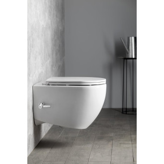 INFINITY CLEANWASH závěsná WC mísa Rimless, baterie a bidet. sprška,  bílá 10NFS1005I