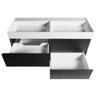 FILENA dvojumyvadlová skříňka 118x51,5x43cm, černá mat strip FID1212BS