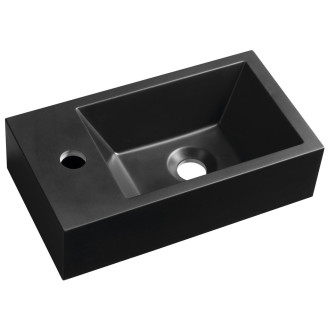 AMAROK umývátko, litý mramor, 40x22cm, baterie vlevo, černá mat AR400B