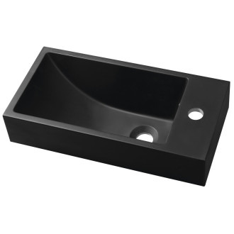 ARIANA umývátko, litý mramor, 50x25cm, baterie vpravo, černá mat SM016B