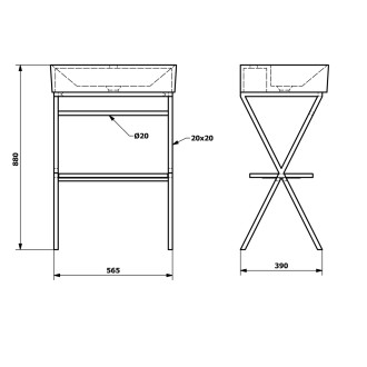 FERRO podstavec s umyvadlem 600x880x420mm SKA560-1-02