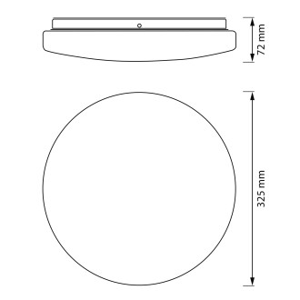 Koupelnové stropní svítidlo, průměr 325mm, 1800lm, 24W, 3000K, IP44 AC464820055