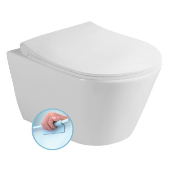 AVVA SHORT závěsná WC mísa, Rimless, 35,5x49cm, bílá 200114
