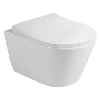 AVVA SHORT závěsná WC mísa, Rimless, 35,5x49cm, bílá 200114