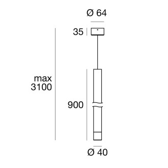 PUCCINI závěsné LED svítidlo, 8W, 900x40mm, bílá 9270