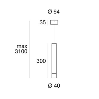 PUCCINI závěsné LED svítidlo, 4W, 300x40mm, zlatá 9264