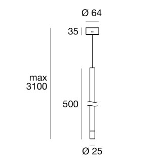 PUCCINI závěsné LED svítidlo, 2W, 500x25mm, bílá 9255