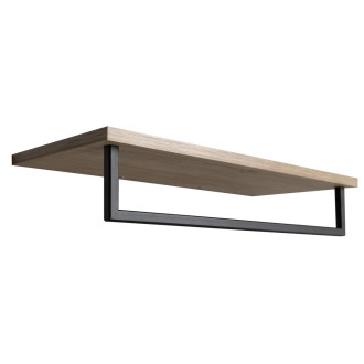 SKA polička na ručníky s hrazdou 600x250mm, dub/černá mat SKA385B