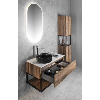 SKARA umyvadlová skříňka 100x50x45cm, černá mat/dub collingwood CG009-1919