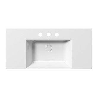 KUBE X keramické umyvadlo 100x47cm, s odkládacími plochami, 3 otvory, bílá 9451311