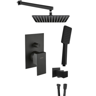 LATUS podomítkový sprchový set s pákovou baterií, 2 výstupy, černá mat 1102-42B-01