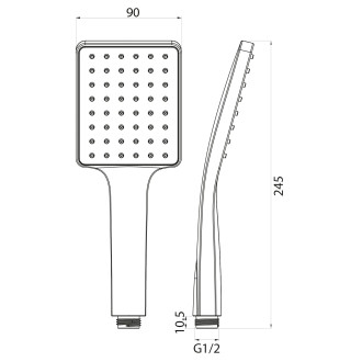 Ruční sprcha, 245mm, ABS/černá mat SK779B