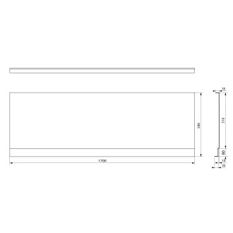 PLAIN NIKA panel 170x59cm, černá mat 72525.21