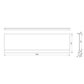 COUVERT NIKA panel čelní 180x52cm, černá mat 72847.21