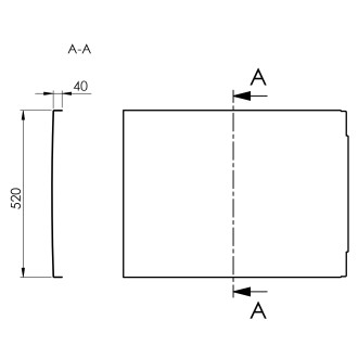 COUVERT panel boční 80x52cm, černá mat 72856.21