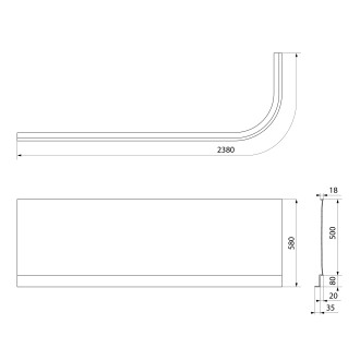 VIVA L 175 panel čelní, černá mat 70319.21