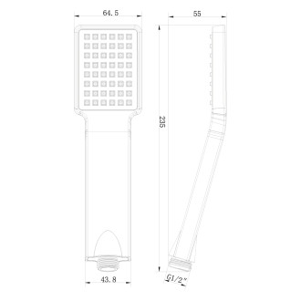 LATUS podomítkový sprchový set s termost baterií, box, 2 výstupy, černá mat 1102-62B-21