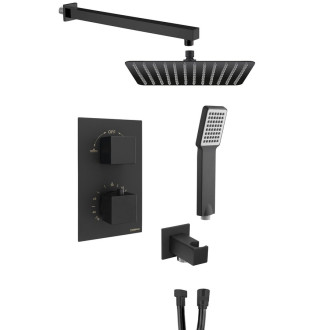 LATUS podomítkový sprchový set s termost baterií, box, 2 výstupy, černá mat 1102-62B-21