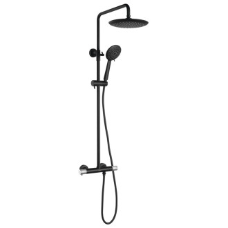 SOLARIS sprchový sloup s termostatickou baterií, černá mat/chrom WD139BC