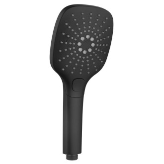 Ruční masážní sprcha s tlačítkem, 3 režimy sprchování, 109x109mm, ABS/černá mat 1204-52B