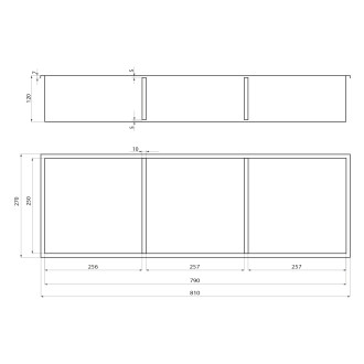 INSERTA zapuštěná police do obkladu, 270x810 mm, nerez, antracit 1301-27B