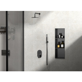 INSERTA zapuštěná police do obkladu, 270x810 mm, nerez, antracit 1301-27B