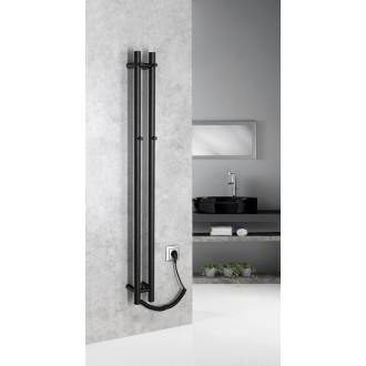 PAPINADO elektrický sušák ručníků 109x1200mm, 40W, černá mat ER340