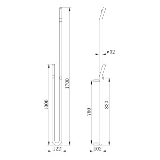 DUOPASSO elektrický sušák ručníků s časovačem 122x1700mm, 45 W, chrom ER730