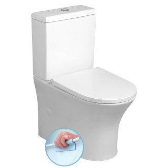 LEON RIMLESS WC kombi mísa s nádržkou, spodní/zadní odpad, bílá 201.437.4