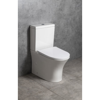 LEON RIMLESS WC kombi mísa s nádržkou, spodní/zadní odpad, bílá 201.437.4