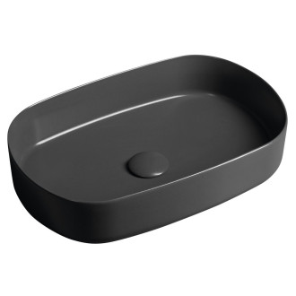 INFINITY OVAL keramické umyvadlo na desku, 55x36cm, antracit 10NF65055-2C