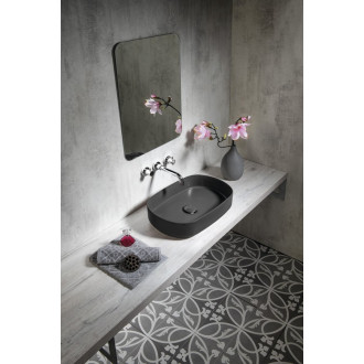 INFINITY OVAL keramické umyvadlo na desku, 55x36cm, antracit 10NF65055-2C