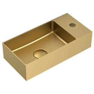 AURUM nerezové umývátko, 36,5x18cm, včetně výpusti, levé/pravé, zlato mat AU204