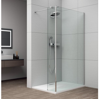 ESCA CHROME jednodílná sprchová zástěna k instalaci ke stěně, sklo čiré, 1300 mm ES1013-01