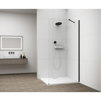 ESCA BLACK MATT jednodílná sprchová zástěna ke stěně, sklo čiré, 1100 mm ES1011-02