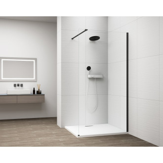 ESCA BLACK MATT jednodílná sprchová zástěna ke stěně, sklo čiré, 1500 mm ES1015-02