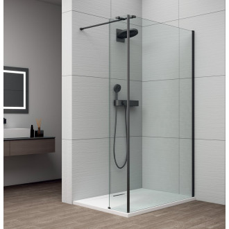 ESCA BLACK MATT jednodílná sprchová zástěna ke stěně, sklo čiré, 1500 mm ES1015-02