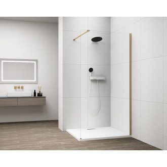 ESCA GOLD MATT jednodílná sprchová zástěna ke stěně, sklo čiré, 700 mm ES1070-04