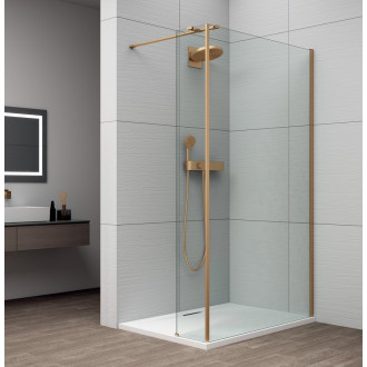 ESCA GOLD MATT jednodílná sprchová zástěna ke stěně, sklo čiré, 700 mm ES1070-04