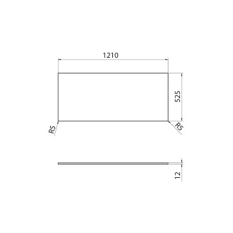 LOREA deska Rockstone 121x1,2x51,5cm, bílá mat LE120-0101