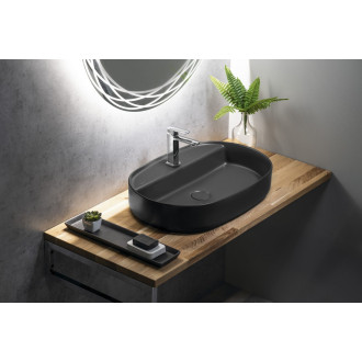 INFINITY OVAL keramické umyvadlo na desku, 60x40cm, antracit 10NF65060-2C