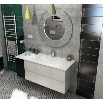 TREOS umyvadlo 131,6x51,3 cm, rockstone, pravé, bílá mat TS132-0101-R