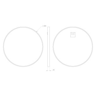 NOTION SLIM kulaté zrcadlo v rámu ? 50cm, černá mat NT500
