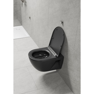 PURA ECO závěsná WC mísa, Swirlflush, 36x55cm, černá dual-mat 880726