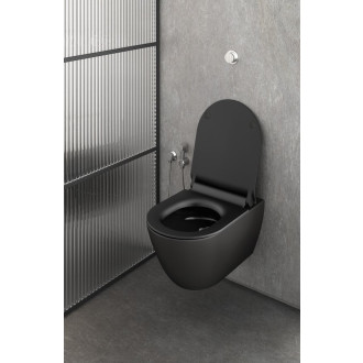 PURA závěsná WC mísa, Swirlflush, 36x50cm, černá dual-mat 881626