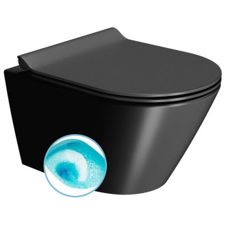 KUBE X závěsná WC mísa, Swirlflush, 36x50cm, černá dual-mat 941626
